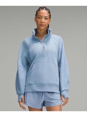 NWT Lululemon Scuba Oversized Funnel Neck Half Zip in a blue shade